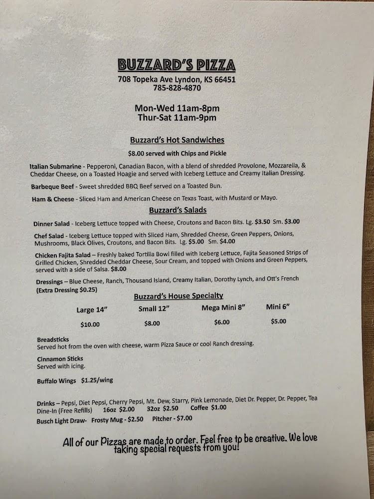 Buzzard's Pizza Submarine